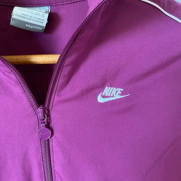 NIKE Purple Track Jacket With Front Zipper & Pockets - Picture 2 of 7